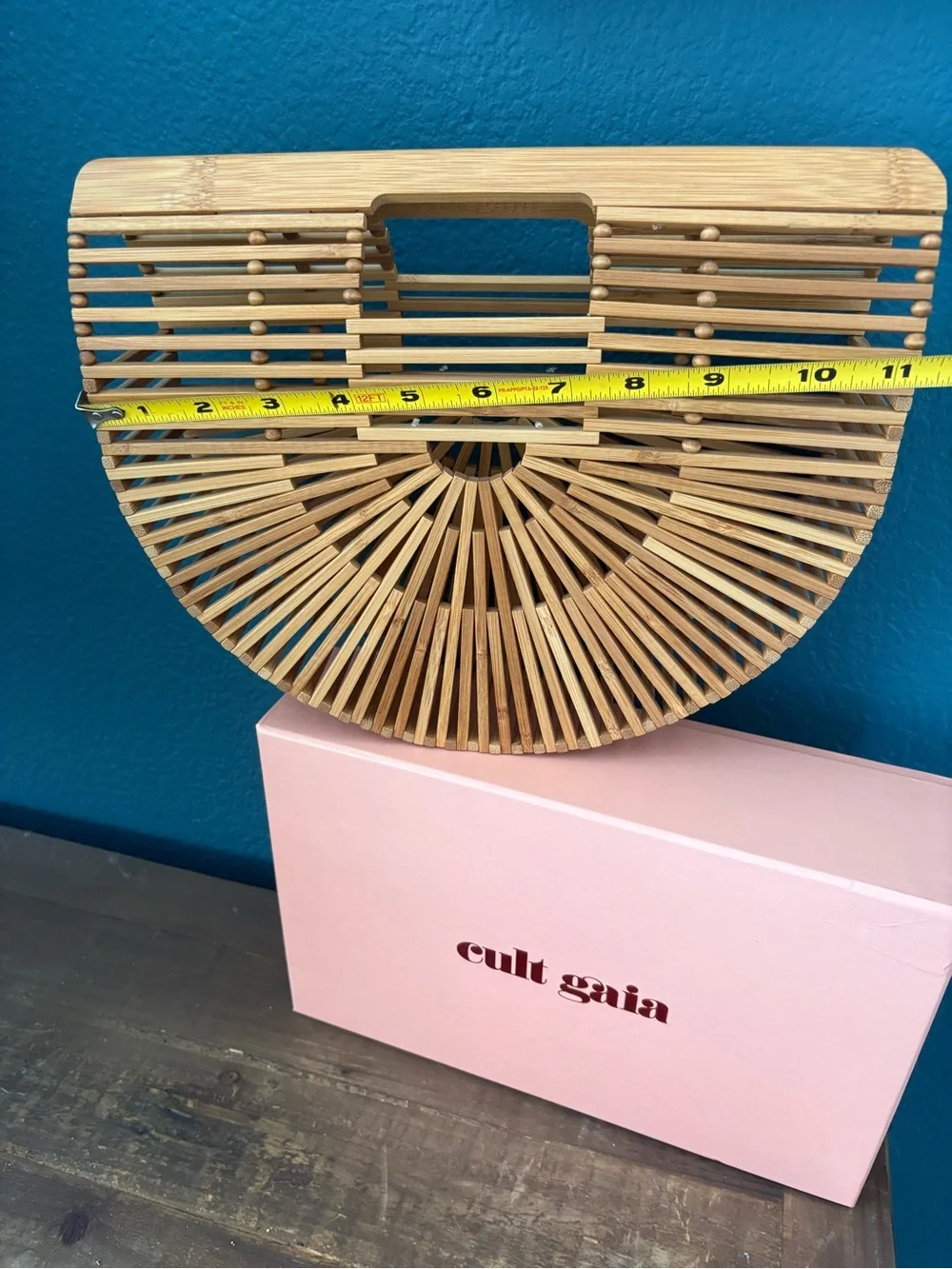 cult gaia Bamboo Ark Handbag in Natural Tan